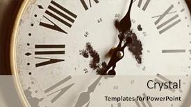  Presentation with vintage clock - Colorful PPT theme enhanced with simple mechanical - round vintage wall clock close backdrop and a  colored foreground