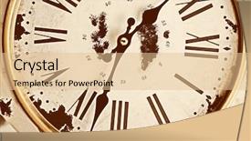  Presentation with vintage clock - Audience pleasing PPT layouts consisting of simple mechanical - round vintage wall clock close backdrop and a  colored foreground