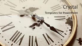  Presentation with vintage clock - PPT layouts featuring simple mechanical - round vintage wall clock close background and a  colored foreground