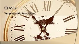  Presentation with vintage clock - Amazing theme having simple mechanical - round vintage wall clock close backdrop and a lemonade colored foreground