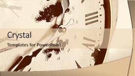  Presentation with vintage clock - Beautiful theme featuring simple mechanical - round vintage wall clock close backdrop and a lemonade colored foreground