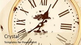  Presentation with vintage clock - Colorful PPT theme enhanced with simple mechanical - round vintage wall clock close backdrop and a lemonade colored foreground