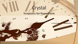  Presentation with vintage clock - Beautiful presentation design featuring simple mechanical - round vintage wall clock close backdrop and a lemonade colored foreground