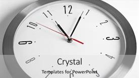  Presentation with clock - Slide set consisting of simple mechanical - round wall clock close up background and a light gray colored foreground