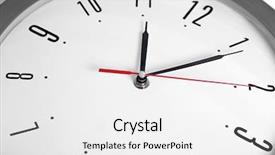  Presentation with clock - Cool new slides with simple mechanical - round wall clock close up backdrop and a white colored foreground