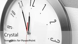  Presentation with clock - Slide deck consisting of simple mechanical - round wall clock close up background and a  colored foreground