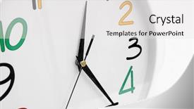  Presentation with clock - Presentation theme enhanced with simple mechanical - round wall clock with colorful background and a  colored foreground