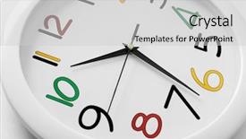  Presentation with clock - Theme enhanced with simple mechanical - round wall clock with colorful background and a  colored foreground