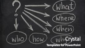  Presentation with questions - PPT theme with simple mind map with questions background and a dark gray colored foreground