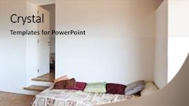  Presentation with rural home - Presentation design featuring simple nice - view of the room rural background and a mint green colored foreground