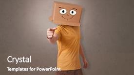  Presentation with young athletes box jumping - Colorful presentation theme enhanced with simple nice - young boy standing and gesturing backdrop and a  colored foreground