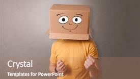  Presentation with cardboard - PPT layouts with simple nice - young boy standing and gesturing background and a  colored foreground