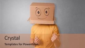  Presentation with face head in anatomy - Theme consisting of simple nice - young man standing and gesturing background and a gold colored foreground