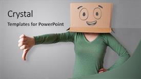  Presentation with face head in anatomy - Beautiful PPT layouts featuring simple nice - young woman standing and gesturing backdrop and a light gray colored foreground