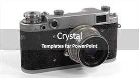  Presentation with simple - Presentation theme consisting of simple old analog camera background and a dark gray colored foreground