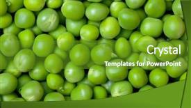  Presentation with bunch of green peas - Amazing presentation theme having simple pattern - fresh green peas background backdrop and a tawny brown colored foreground