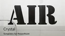  Presentation with air blue aircraft - Presentation design with simple plane - air label written background and a light gray colored foreground