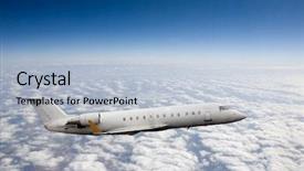  Presentation with altitude - Presentation theme with simple plane - airplane in flight over high background and a light blue colored foreground