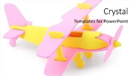  Presentation with pink simple - Presentation design consisting of simple plane - airplane yellow and pink toy background and a pink colored foreground