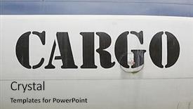  Presentation with cargo plane - Presentation theme featuring simple plane - cargo label written background and a light gray colored foreground