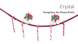  Presentation with candy canes - PPT layouts having simple-red-rope-with-christmas background and a white colored foreground