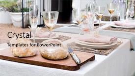  Presentation with country party - PPT layouts featuring simple rustic country style table background and a soft green colored foreground