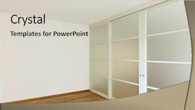  Presentation with floor - Presentation theme with simple slide - interior empty house with wooden background and a soft green colored foreground