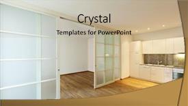  Presentation with wooden floor and gold frame - Colorful PPT theme enhanced with simple slide - interior empty house with wooden backdrop and a mint green colored foreground