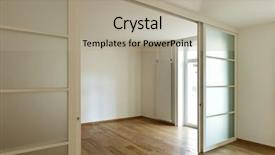  Presentation with floor - Colorful theme enhanced with simple slide - interior empty house with wooden backdrop and a mint green colored foreground