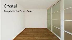  Presentation with wood floor wiht lighting - PPT theme having simple slide - interior empty house with wooden background and a light gray colored foreground