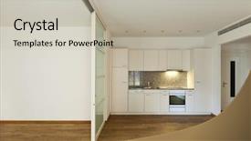  Presentation with wooden floor and gold frame - Theme featuring seven sisters national park view of the cliffs and the beach on a low tide east sussex england background and a light blue colored foreground