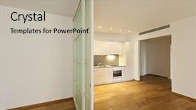  Presentation with interior - Theme with simple slide - interior empty house with wooden background and a  colored foreground