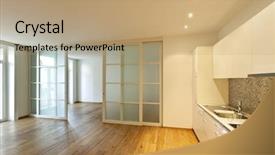  Presentation with floor - Audience pleasing theme consisting of simple slide - interior empty house with wooden backdrop and a coral colored foreground