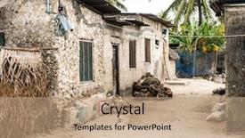  Presentation with zanzibar - Slide deck consisting of simple street in african village background and a coral colored foreground
