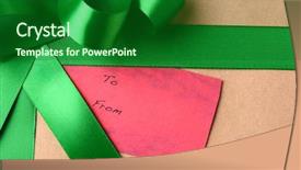  Presentation with simple plain - Presentation design enhanced with simple tem - closeup of a gift tag background and a  colored foreground