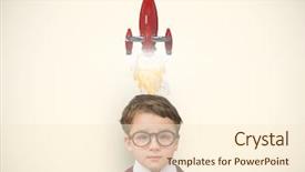  Presentation with rocket launch - Colorful slides enhanced with simple tem - digital composite image of boy backdrop and a cream colored foreground