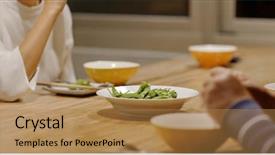  Presentation with family and home love concept - Slides enhanced with simple tem - family having dinner together background and a  colored foreground