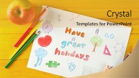  Presentation with holidays - Audience pleasing theme consisting of simple tem - paper with drawings and have backdrop and a yellow colored foreground
