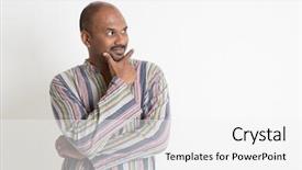  Presentation with portrait of indian macaque monkey - Presentation design with simple tem - portrait of confident mature casual background and a white colored foreground