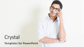  Presentation with portrait of indian macaque monkey - PPT theme having simple tem - portrait of handsome casual business background and a white colored foreground