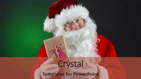  Presentation with string light - Presentation design consisting of simple tem - santa claus holding a plain background and a  colored foreground