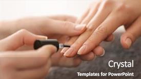  Presentation with spa salon - Cool new slide deck with simple tem - young woman having hand treatment backdrop and a tawny brown colored foreground