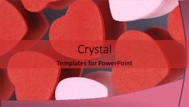  Presentation with pink heart illustrations - Slide set enhanced with simple themes - red and pink hearts background background and a  colored foreground