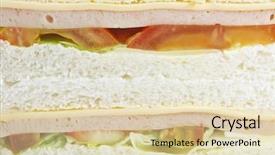  Presentation with classical - Audience pleasing slides consisting of simple themes - sandwich ham and cheese classical backdrop and a  colored foreground