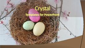  Presentation with horticulture spring easter - Beautiful presentation design featuring simple themes - spring easter holiday themed still backdrop and a  colored foreground