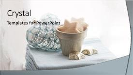  Presentation with vintage christmas - Audience pleasing PPT theme consisting of simple themes - vintage christmas decoration and sugar backdrop and a white colored foreground