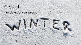  Presentation with winter - Audience pleasing slide set consisting of simple themes - winter word written on snow backdrop and a light gray colored foreground