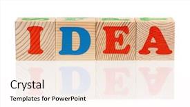  Presentation with alphabet - Slide set featuring simple title - idea word formed by wood background and a sky blue colored foreground