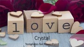  Presentation with title - Slide deck having simple title - love concept background and a light blue colored foreground