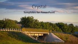 Presentation with road yellow - Audience pleasing slides consisting of simple-usual-road-bridge backdrop and a seafoam green colored foreground